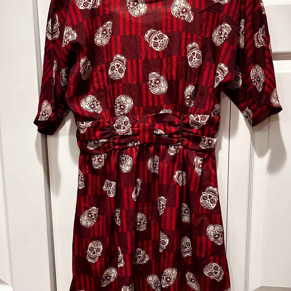 Xhilaration Red Dress with Skull Design S/P EUC